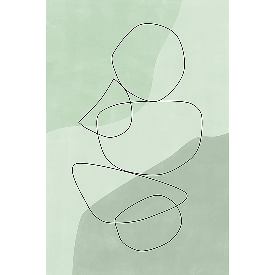 Green Balancing Shapes Poster