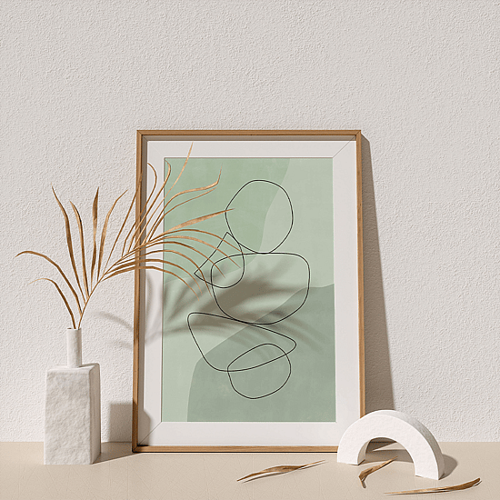 Green Balancing Shapes Poster - Image 3