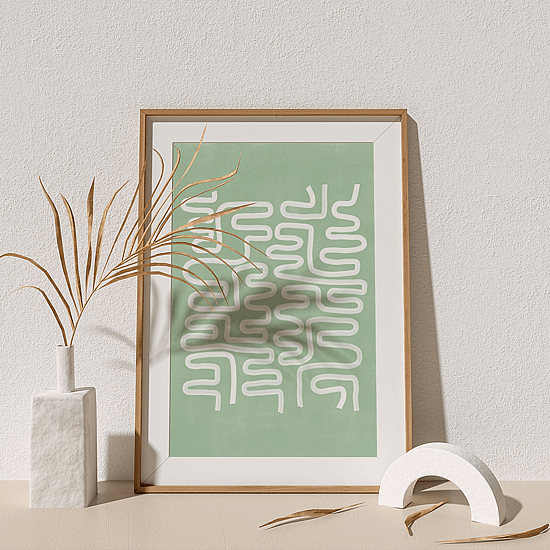Green Curvy Line Poster - Image 3