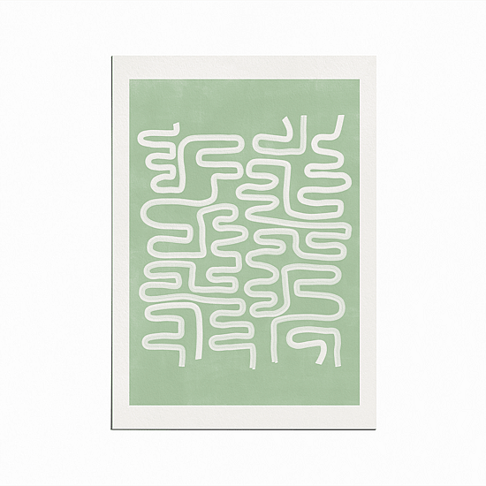 Green Curvy Line Poster - Image 5
