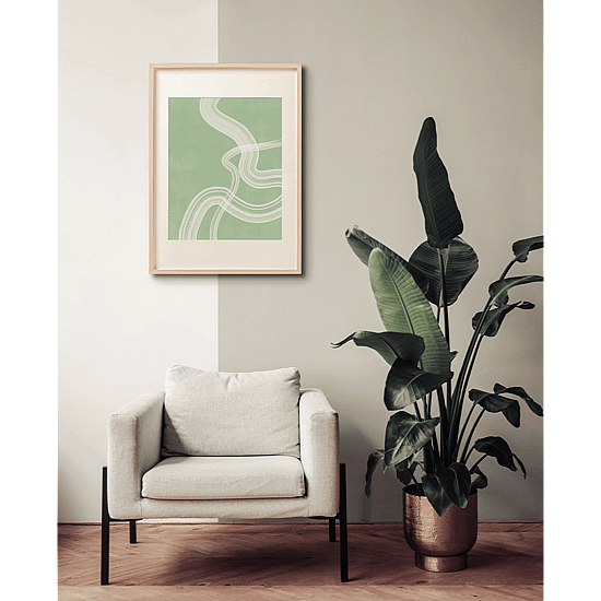 Green Artful Lines Poster No.2 - Image 4
