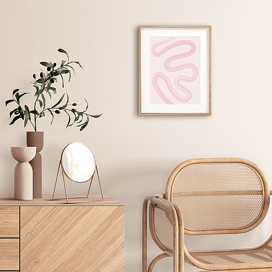 One Line Pastel Pink Poster - Image 4