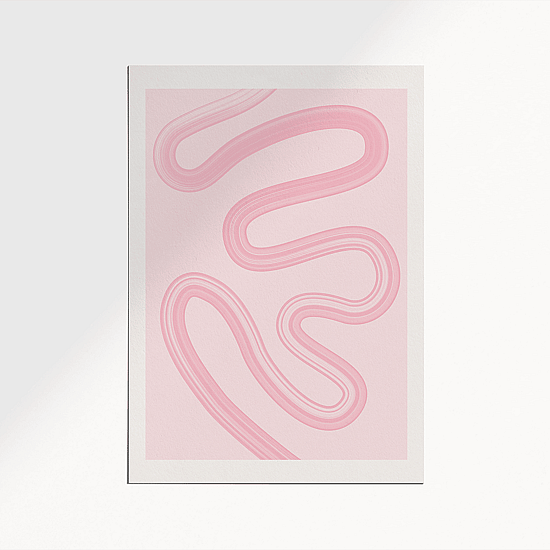 One Line Pastel Pink Poster - Image 5