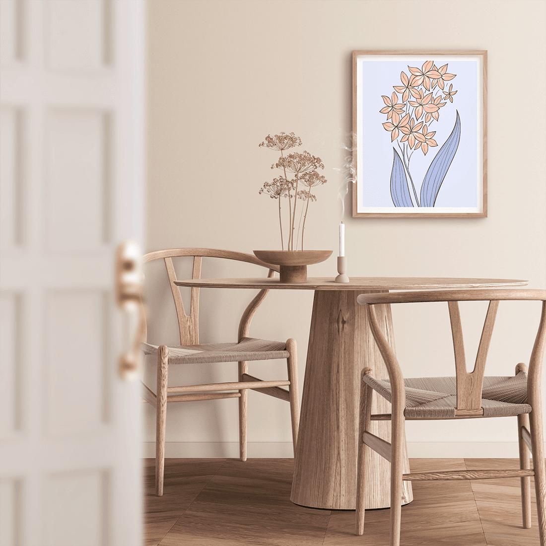 Pastel Blue Flower Print - Image 3