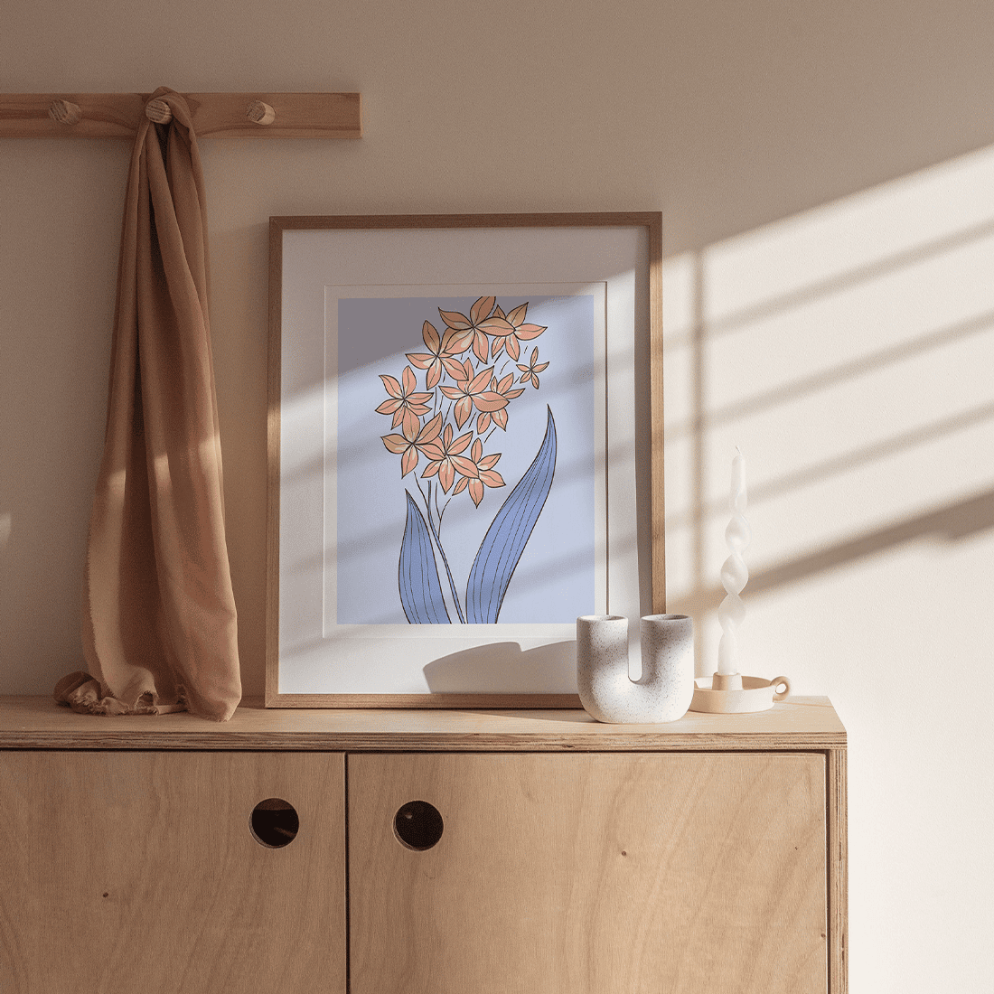 Pastel Blue Flower Print - Image 4