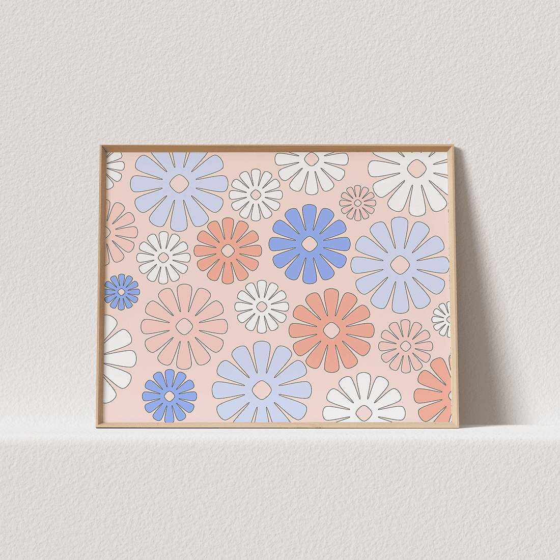 Pastel Retro Flowers Poster - Image 3