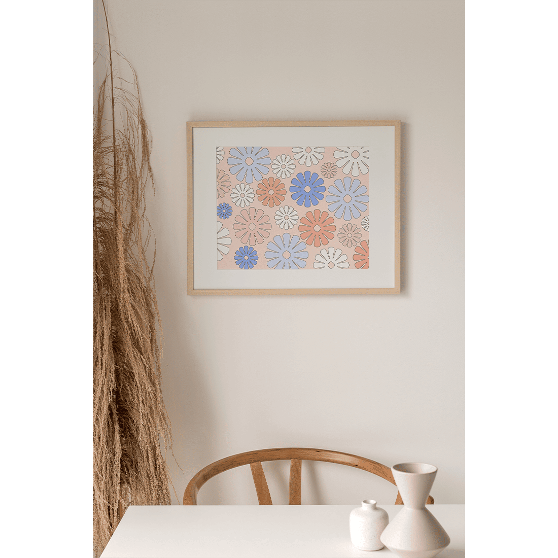 Pastel Retro Flowers Poster - Image 2