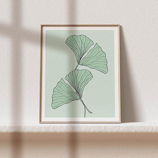 Green Ginkgo Leaves Poster - Image 2