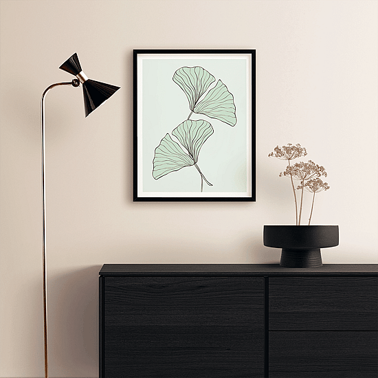 Green Ginkgo Leaves Poster - Image 4