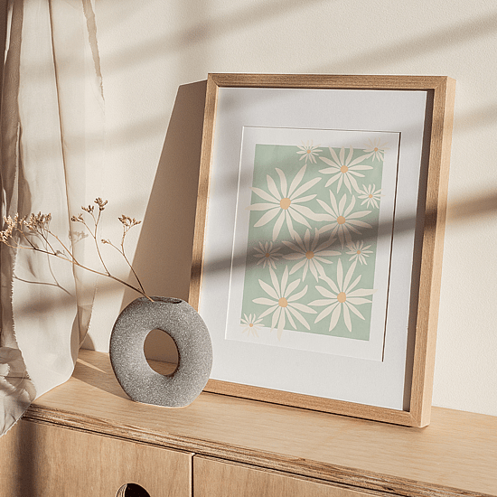 Green Abstract Flowers Poster - Image 3