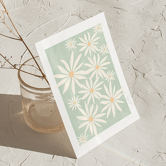 Green Abstract Flowers Poster - Image 5