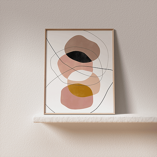 Pink Balancing Shapes Poster No.2 - Image 3