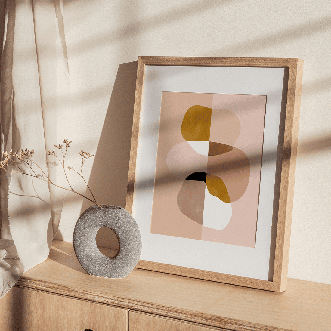 Pink Balancing Shapes Poster No.1 - Image 2