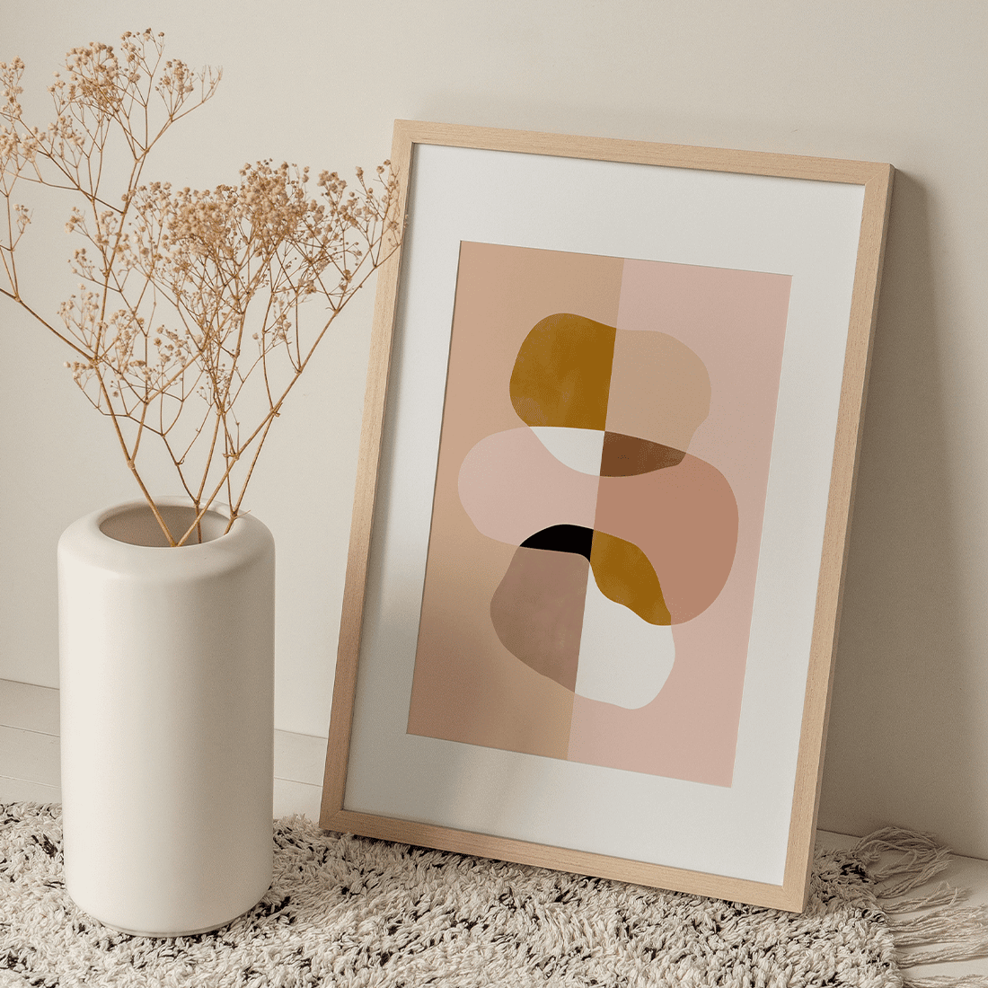 Pink Balancing Shapes Poster No.1 - Image 4