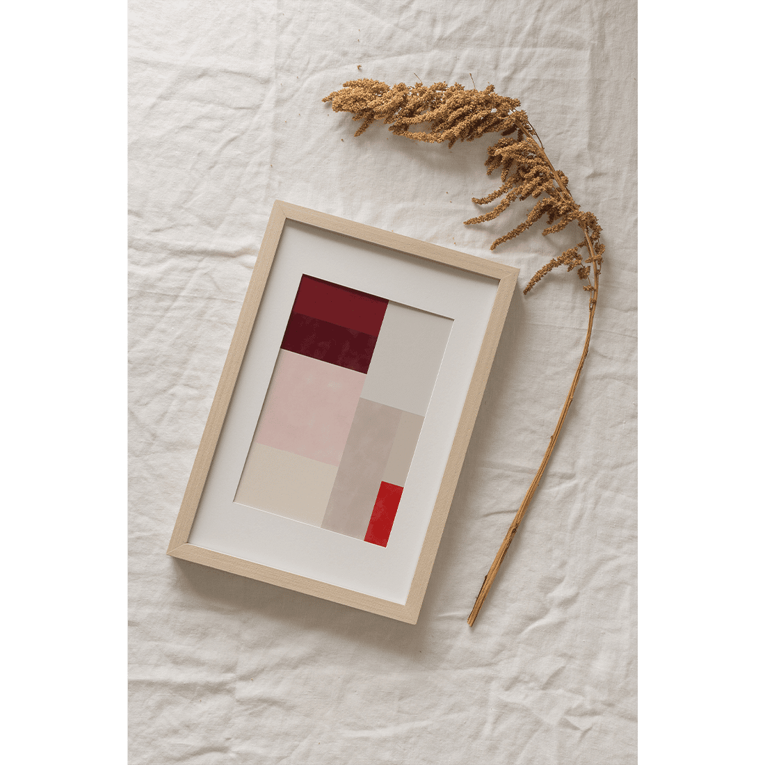 Red & Pink Colour Block Poster - Image 2