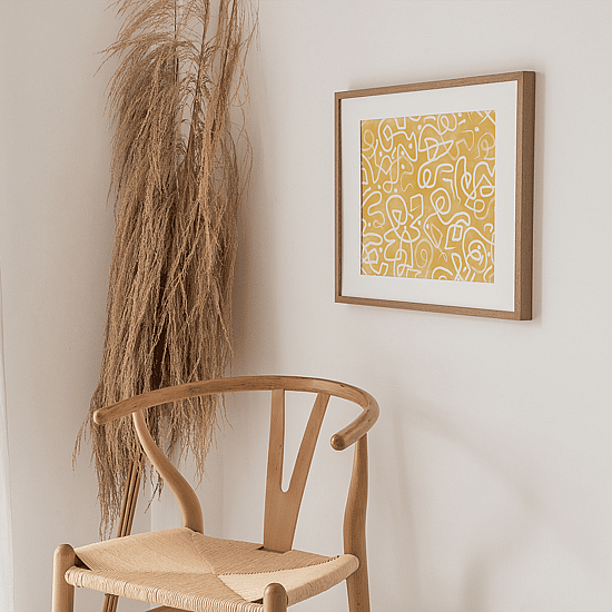 Yellow Line Art Poster - Image 2