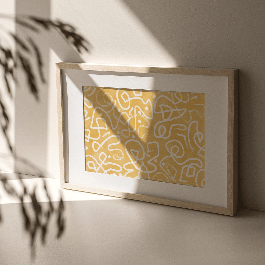 Yellow Line Art Poster - Image 3