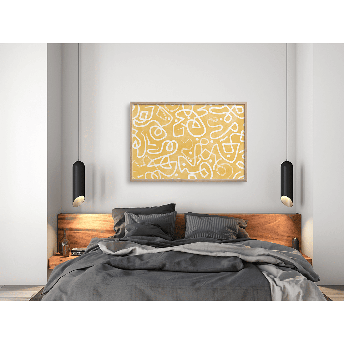Yellow Line Art Poster - Image 4