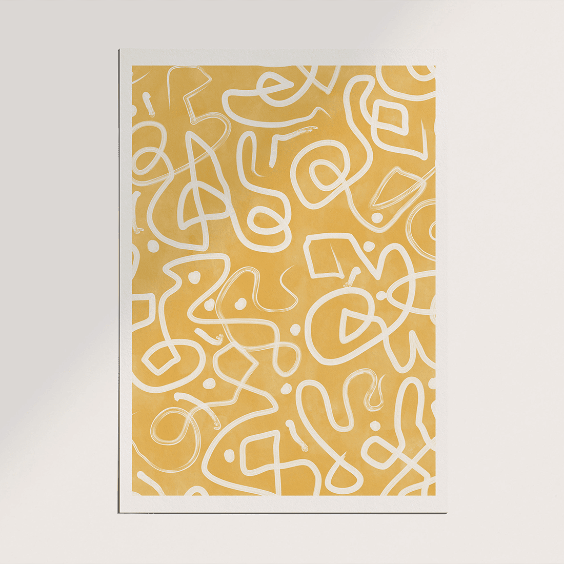 Yellow Line Art Poster - Image 5