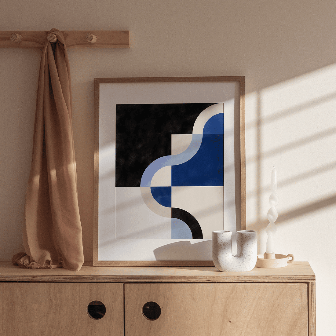 Blue Geometric Shapes Poster - Image 2
