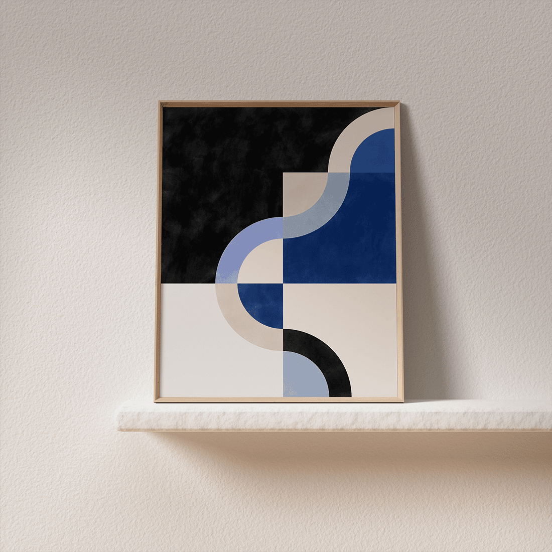 Blue Geometric Shapes Poster - Image 4