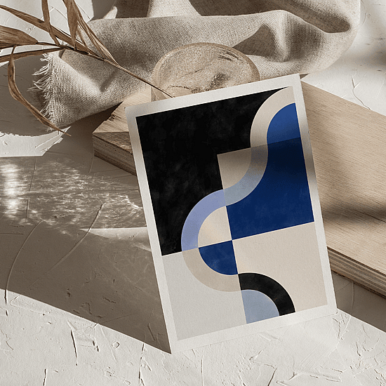 Blue Geometric Shapes Poster - Image 5