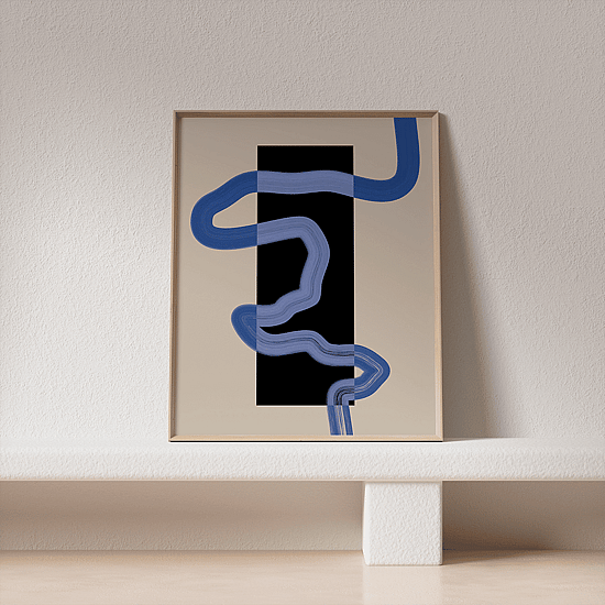 Blue Curve Poster No.2 - Image 3