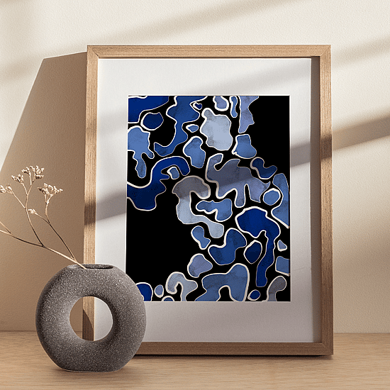 Blue Abstract Shapes Poster - Image 2