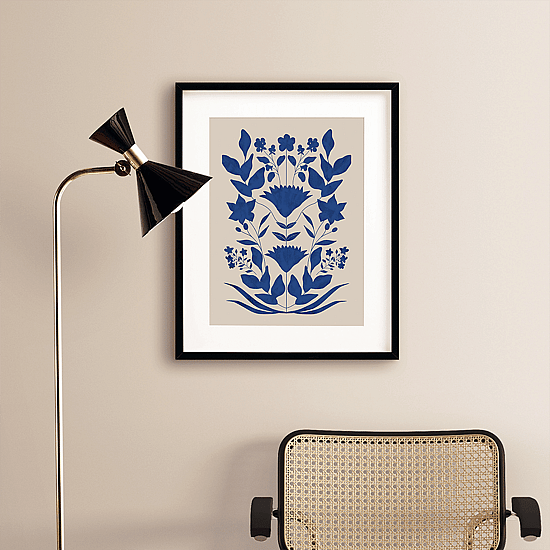 Vintage Blue Botanics Poster No.1 - Image 2