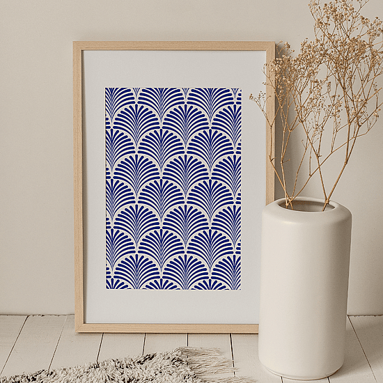 Blue Peacock Pattern Poster - Image 2