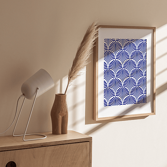 Blue Peacock Pattern Poster - Image 3