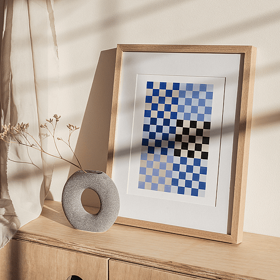 Blue Checkered Poster - Image 2