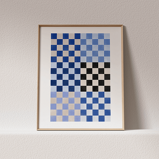 Blue Checkered Poster - Image 3