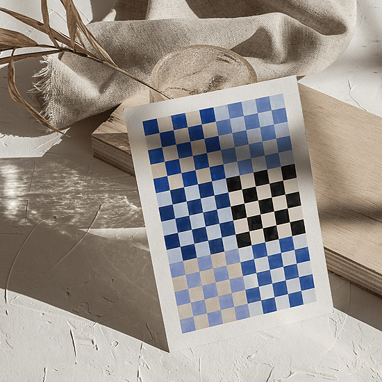 Blue Checkered Poster - Image 5