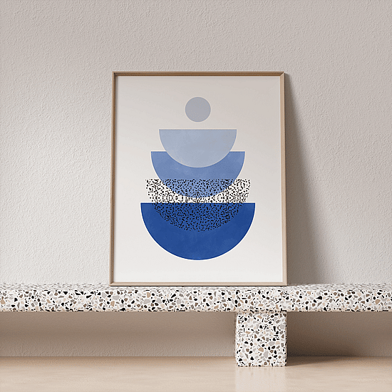 Abstract Geometric Blue Poster No.3 - Image 3