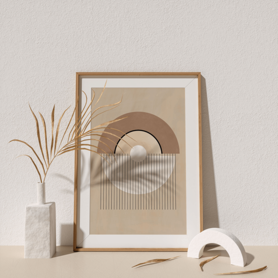 Beige Semicircles Poster No.2 - Image 4