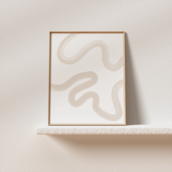 Beige Brush Stroke Poster No.1 - Image 4