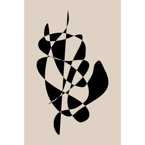 Abstract Black Shapes Poster