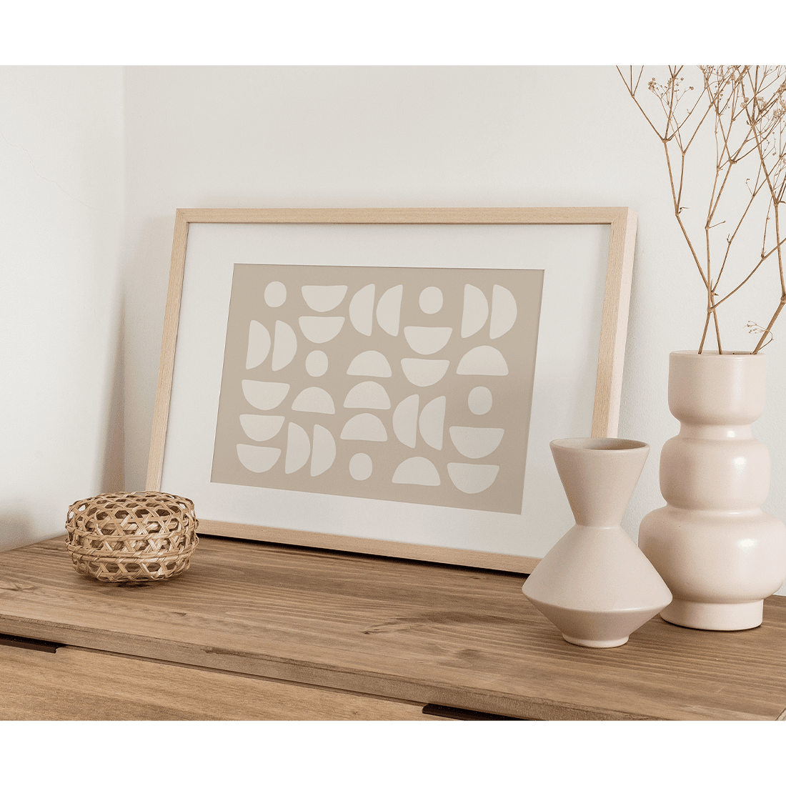 White Half Circles Poster - Image 2