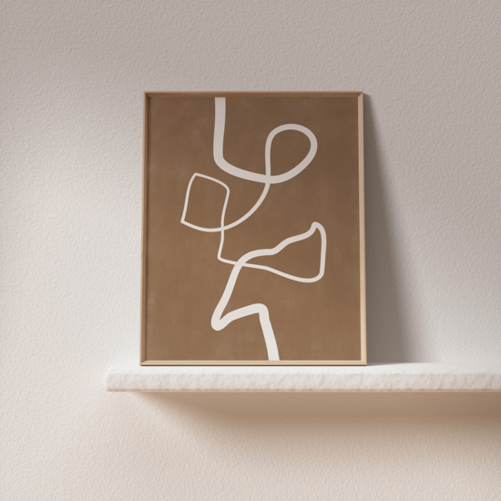 Brown Single Line Poster - Image 4