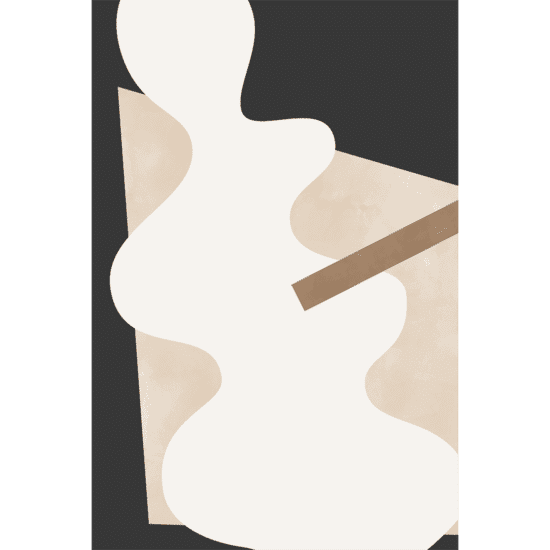 Beige Graphic Curves Poster