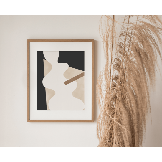Beige Graphic Curves Poster - Image 3