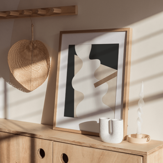 Beige Graphic Curves Poster - Image 4