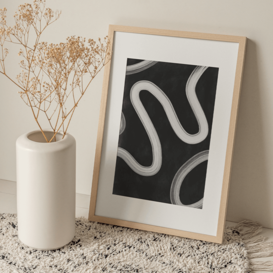 White Brush Strokes Poster No.1 - Image 4
