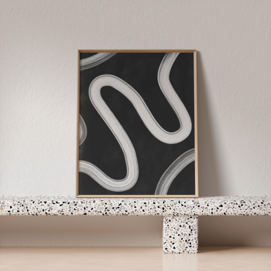 White Brush Strokes Poster No.1 - Image 3