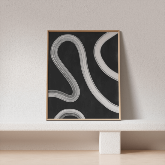 White Brush Strokes Poster No.2 - Image 4