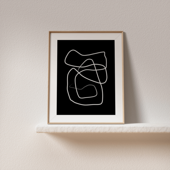White Thin Curve Poster - Image 4