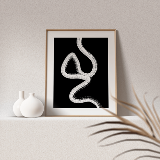 Black & White Paint Stroke Poster No.2 - Image 4