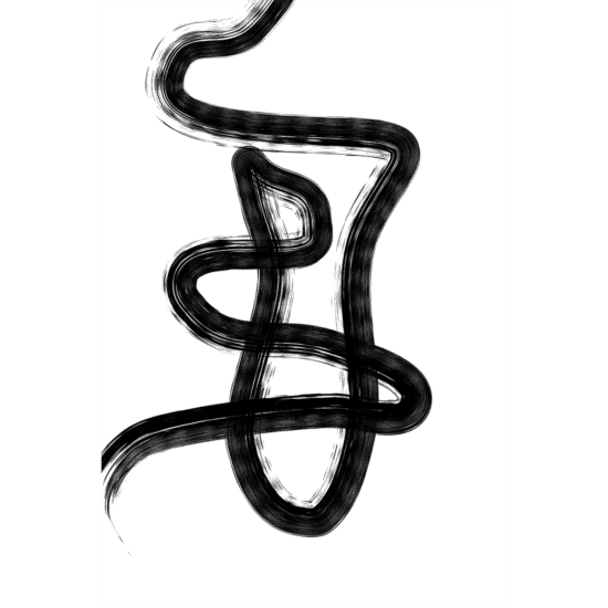 Black & White Paint Stroke Poster No.1
