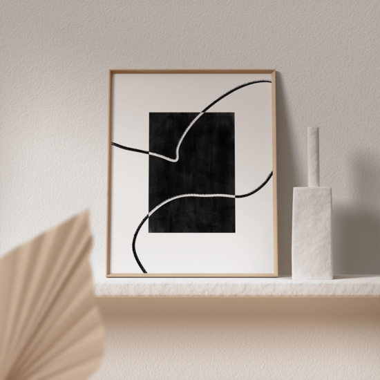 Black & White Line Art Poster - Image 3